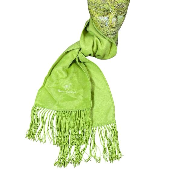 Alpaca Camargo Lime Green Scarf 80”x9” - Picture 4 of 4